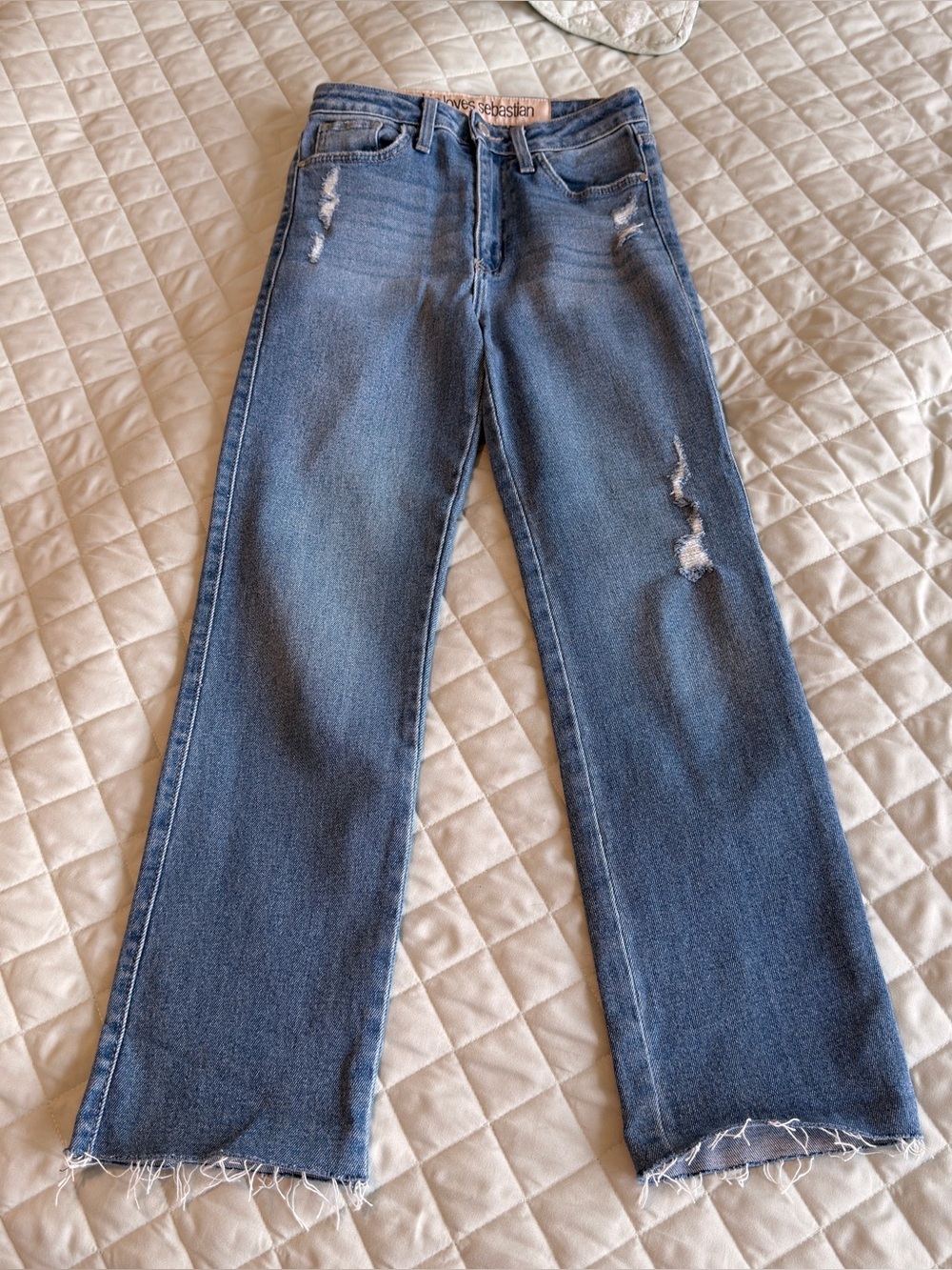 High Rise Straight Leg Ripped Jeans Size 25 NWOT
